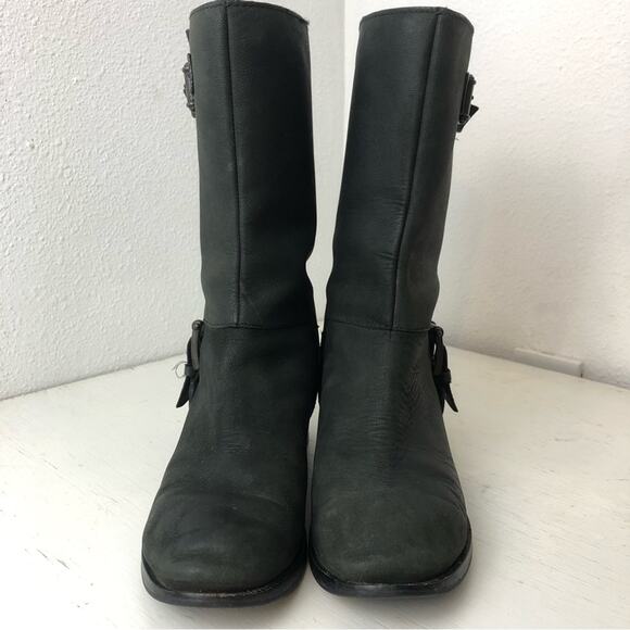 Cole Haan Nike Air Leora black leather moto boot size 6.5 - Picture 7 of 12